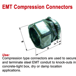 EMT compression connectors