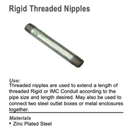 Rigid threaded nipples