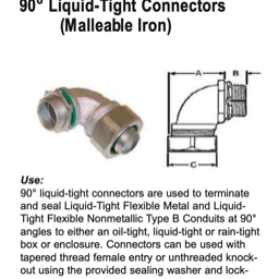 90 degree liquid-tight connectors