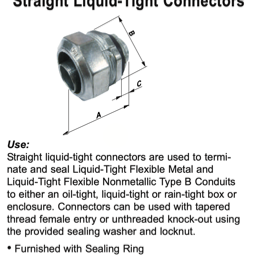 Straight liquid-tight connectors